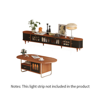 French retro TV stand coffee table combination