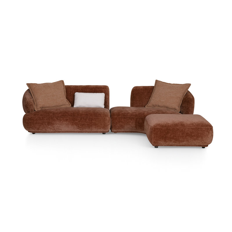 Mocha Cloud 125'' Sectional Sofa With Ottoman