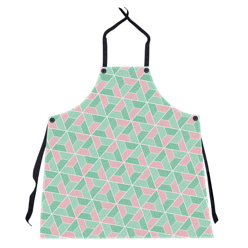 Tablier trapézoïdal, Vert et rose