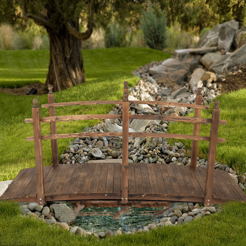 7.5ft Decorative Garden Bridge, Tan
