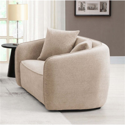 Causeuse en chenille avec deux coussins moelleux Keith, parfaite pour les salons confortables et élégants