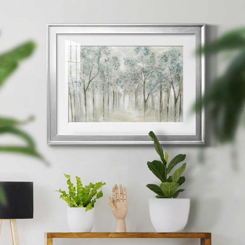 «Neutral Spring» - peinture encadrée, Papier avec cadre argenté, H 30,5 po x l 42,5 po x P 1,5 po