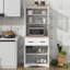 Armoire de cuisine en bois avec garde-manger et micro-ondes