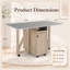 Chariot pour îlot de cuisine pliant et mobile de 50,99 pouces, table de salle à manger pliable avec plateau de table double pliable extensible.