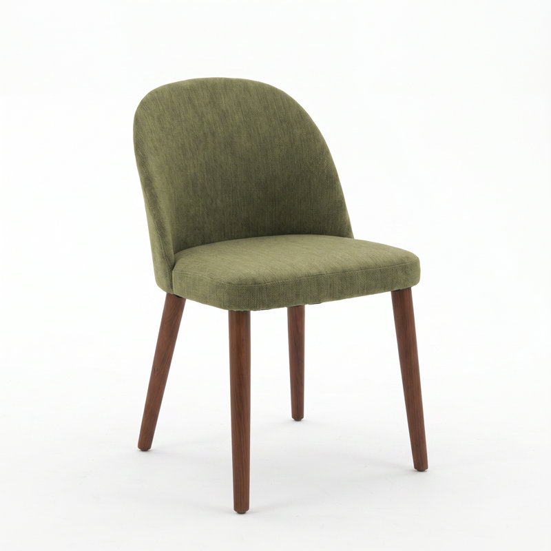 Ensemble de 2 chaises de salle à manger rembourrées modernes avec des pieds en bois robustes, un siège rembourré ergonomique et un dossier de soutien, des chaises d'appoint rembourrées confortables pour la cuisine et le salon