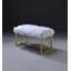 Banc Bagley II en fausse fourrure blanche et finition dorée