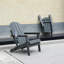Chaise Adirondack d'extérieur, pliable avec porte-gobelet double, matériau composite avec texture de bois-130490506
