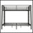 Metal Full XL Over Queen Bunk Bed For Teens And Adults, Space-Saving Design With Noise Reduction And No Box Spring Needed, Black-478206137-478206136