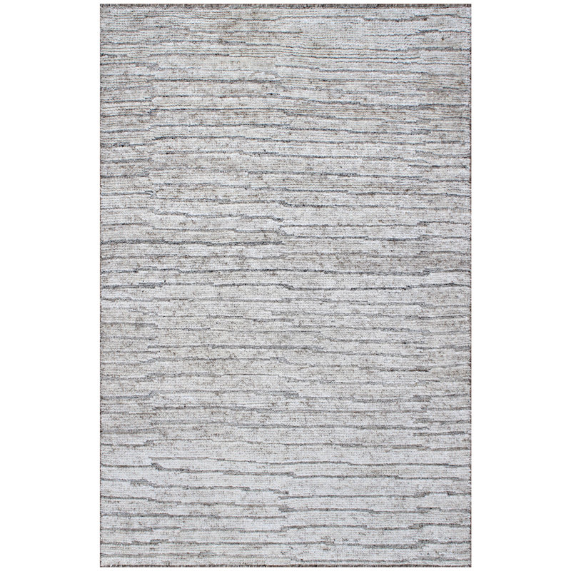 Area Rug in Black/Light Gray, Rectangle 4' x 6'