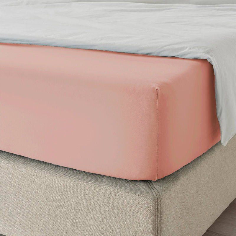40cm Extra Deep Fitted Sheet – Soft Microfiber, Wrinkle-Free, Cooling, Elastic Corners, Peach, Single (3')
