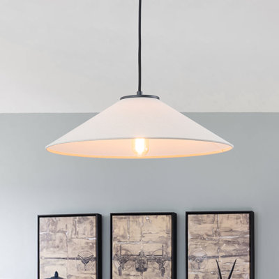1-Light Mushroom-Shaped Fabric Single Pendant