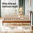 Retro Rattan-wood Blend Solid Rubber Wood Curved Bed Frame With Tool-free Hook And Loop Fastener Assembly & One-piece Silent Support Structure-1987097128