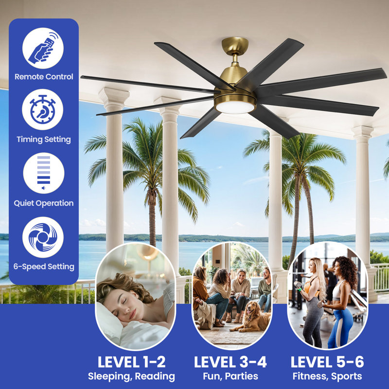 Lamariana 65'' Ceiling Fan with LED Lights