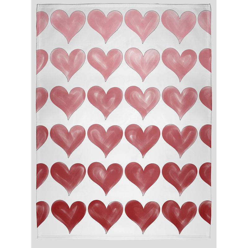 Jeté coloré Coeurs de la Saint-Valentin, Rouge Saint-Valentin, L 30 po x L 39,75 po