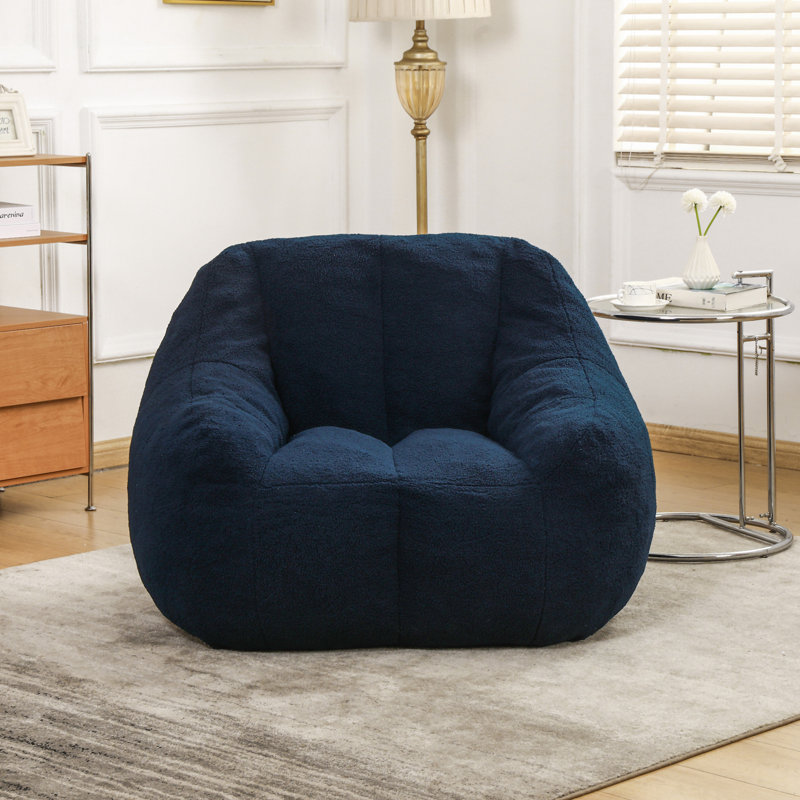 Fauteuil à billes avec rembourrage, Ourson bleu foncé