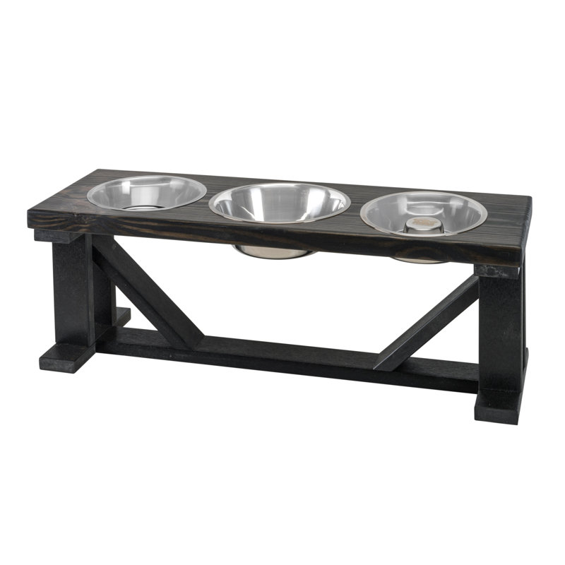 Mangeoire lente surélevée pour animaux de ferme, Noir / Noir, 12"