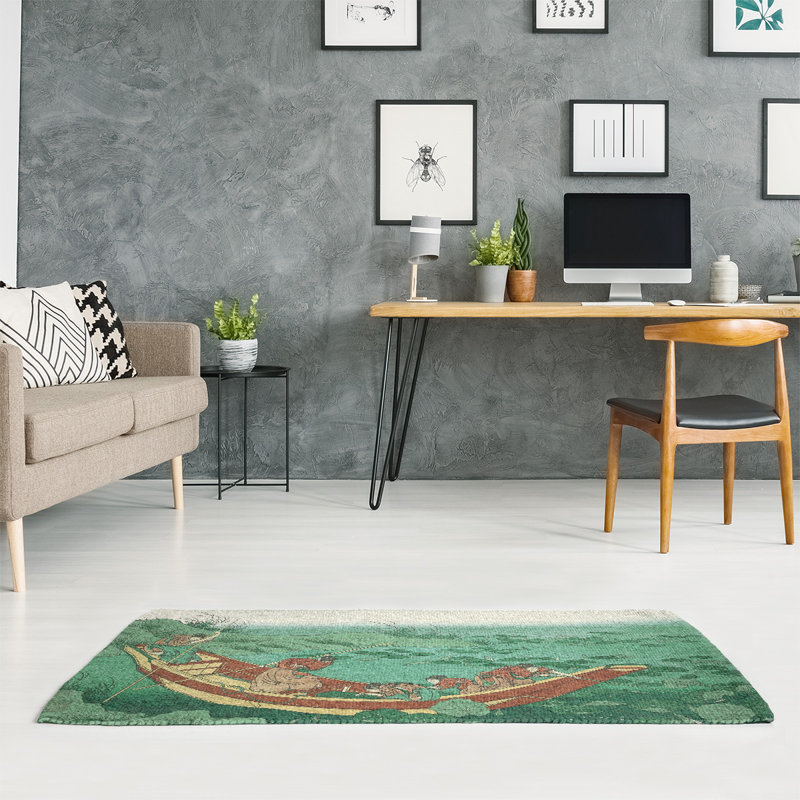 Tapis de tapis vert/rouge pour bateau entre lily pad, Rectangle 3 pi x 5 pi