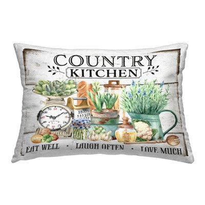 Stupell Industries Country Kitchen Still Life Outdoor Printed Pillow By Creatif Belle In Green