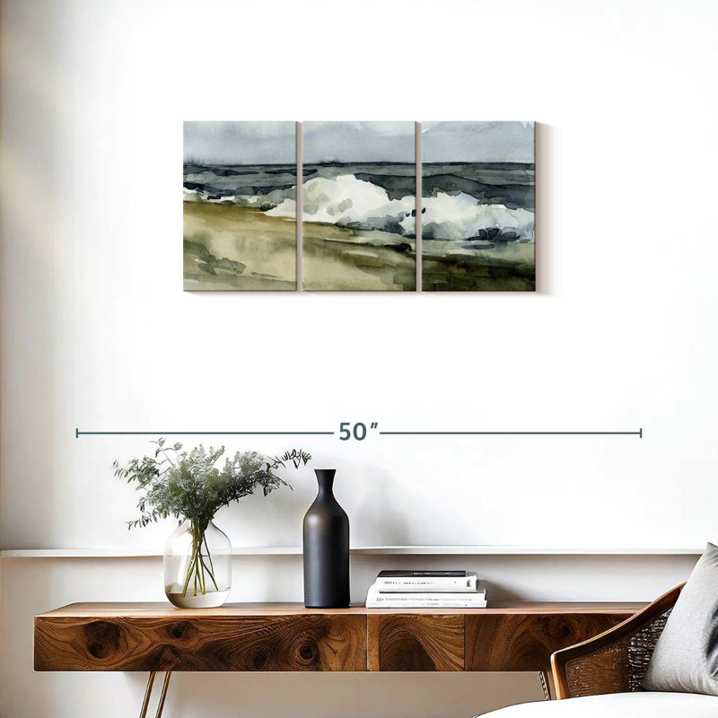 Avery Loose Watercolor Waves II, H 15 po x l 32 po