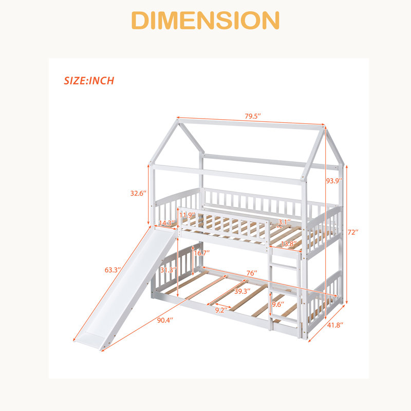 Twin Over Twin Bunk Bed With Slide