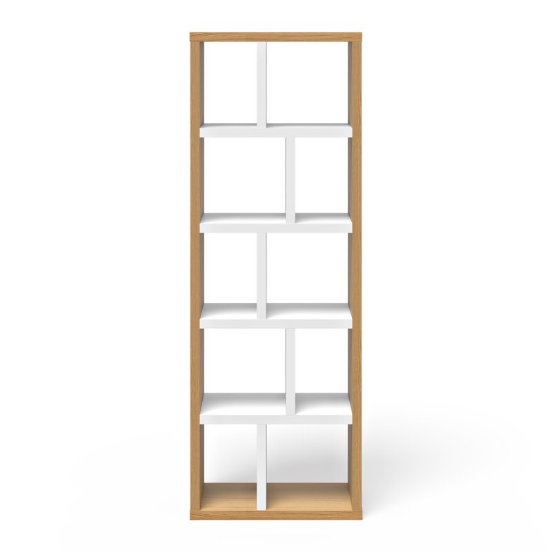 Shanisha 198 cm H x 70 cm W Library Bookcase, Natural/White