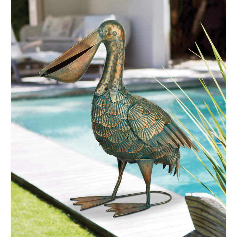 Green Bronze Pelican Decor