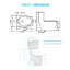 Toilette de salle de bain avec cuvette brute de 12 po, céramique blanche, chasse double 1,1 / 1,6, jet siphon, carte 800G, siège à fermeture en douceur, toilette hygiénique en céramique, chasse d'eau silencieuse et efficace