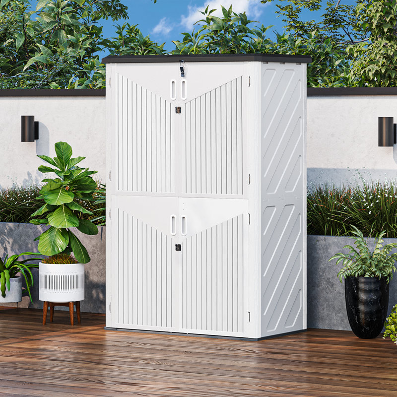4.5 Ft. W X 2.5 Ft. D Resin Storage Shed with Shelves, White