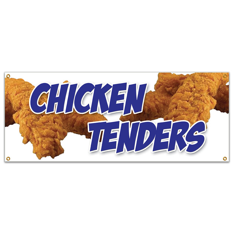 Bannière de poulet, H 18 po x l 48 po x P 0,1 po