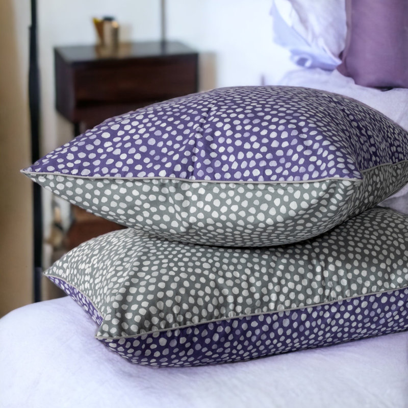152 Thread Count Polka Dots 100% Cotton Percale Pillow Case, Lavender