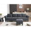 Canapé modulaire convertible avec rangement, canapé en L, canapé quatre places, canapé modulaire en tissu de lin moderne pour le salon-1499370322
