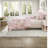 King Bedding Sets, Pink Floral Microfiber Comforter with Ruffled Shams