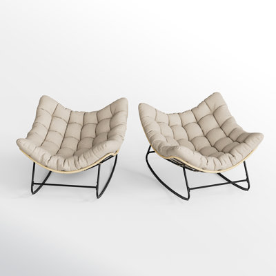 Clymer Steel Egg-shaped Royal Rocking Chair With Cushion