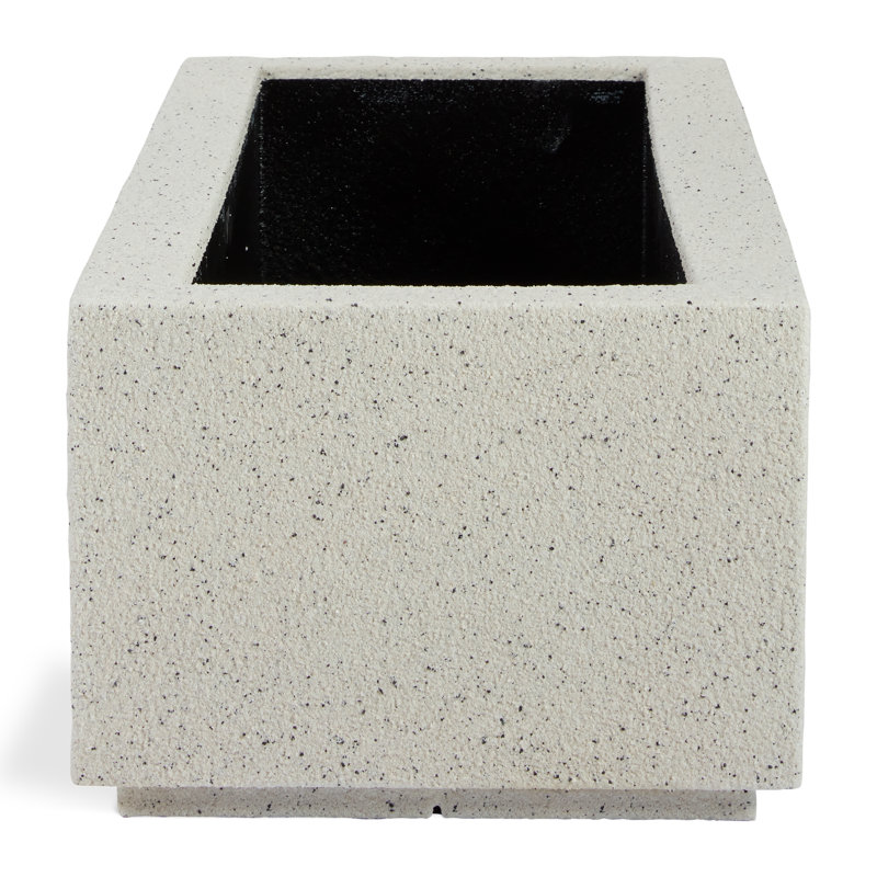 Milan Tall Polymer Box, Greige, 12"H x 46"W x 17"D