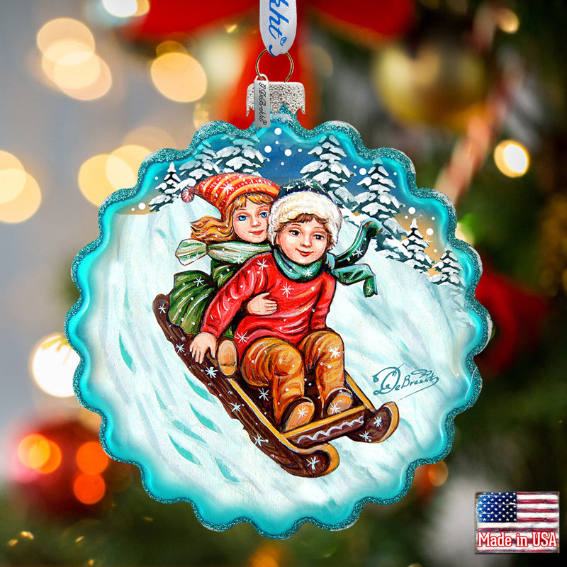Holiday Splendor 4'' Handmade Glass Holiday Shaped Ornament