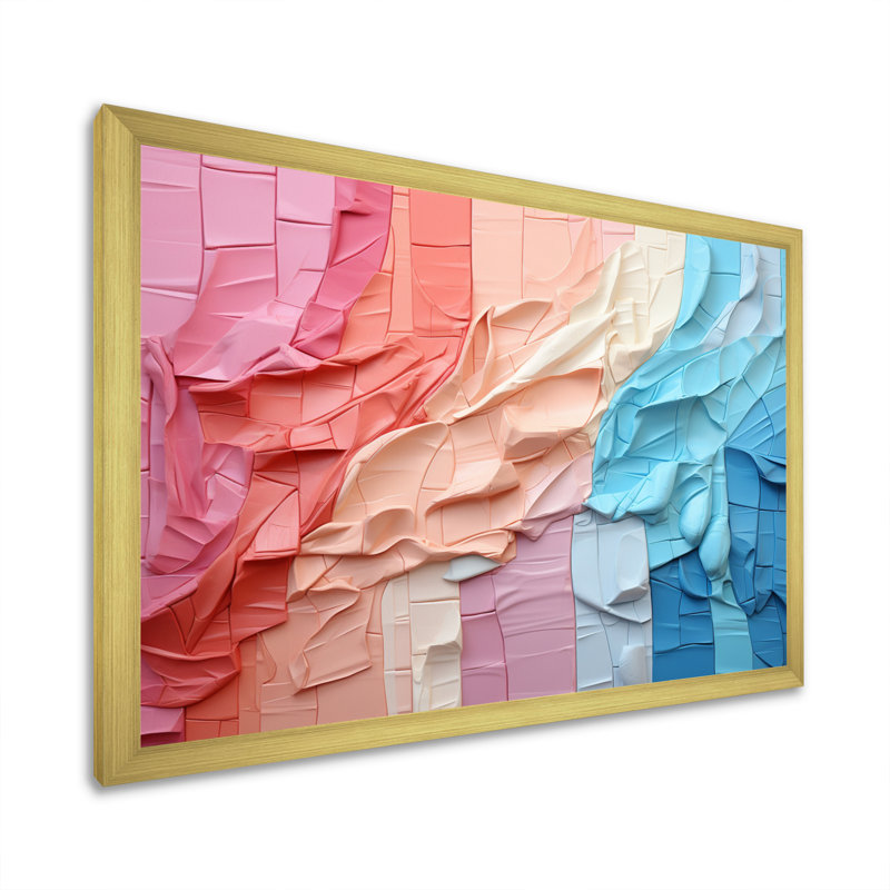«Abstract Patchwork I» sur toile, H 12 po x l 20 po x P 1 po, Cadre doré à une seule photo