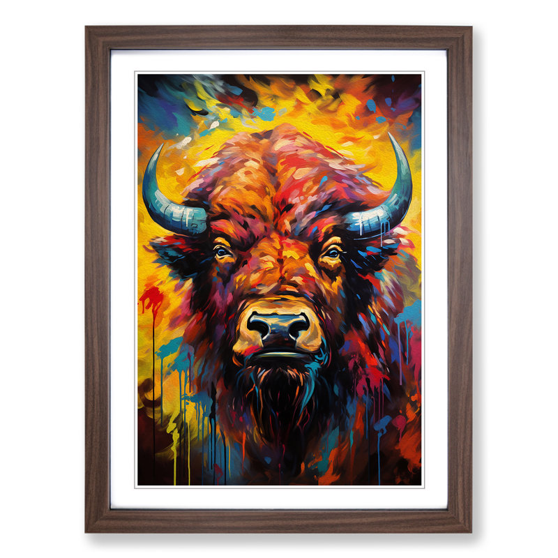 Buffalo Expressionism Art - Framed Print