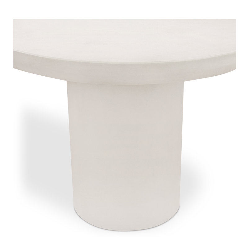 Ansel 39.37'' Concrete Outdoor Dining Table, Cream