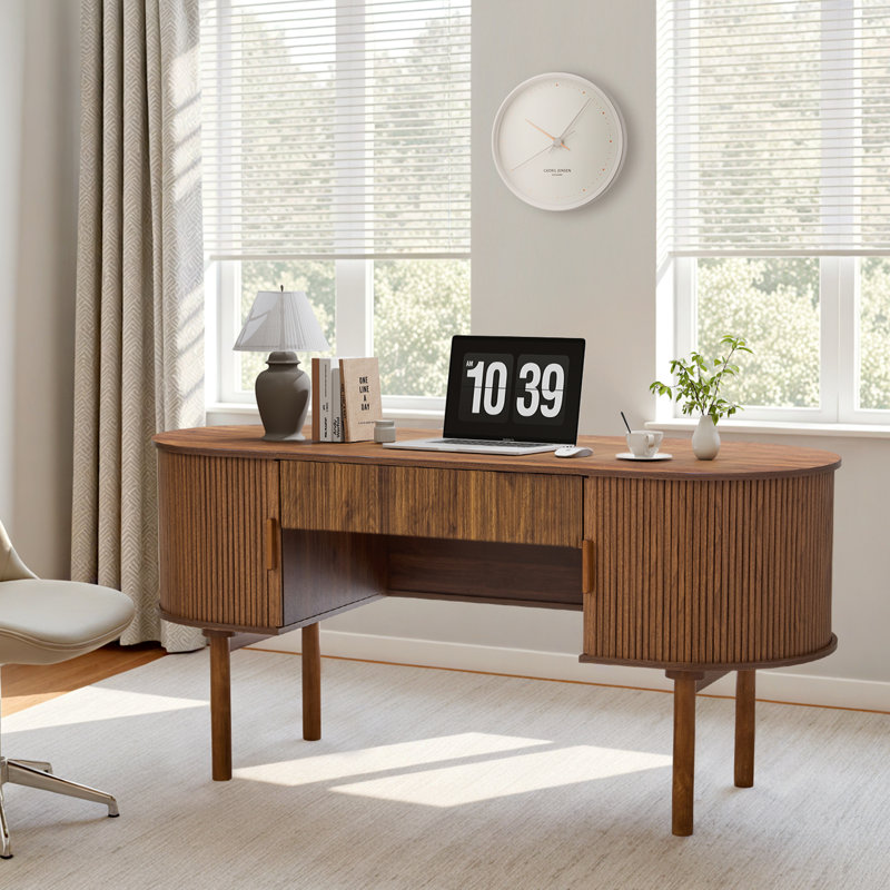 Computer Desk With Storage, Walnut