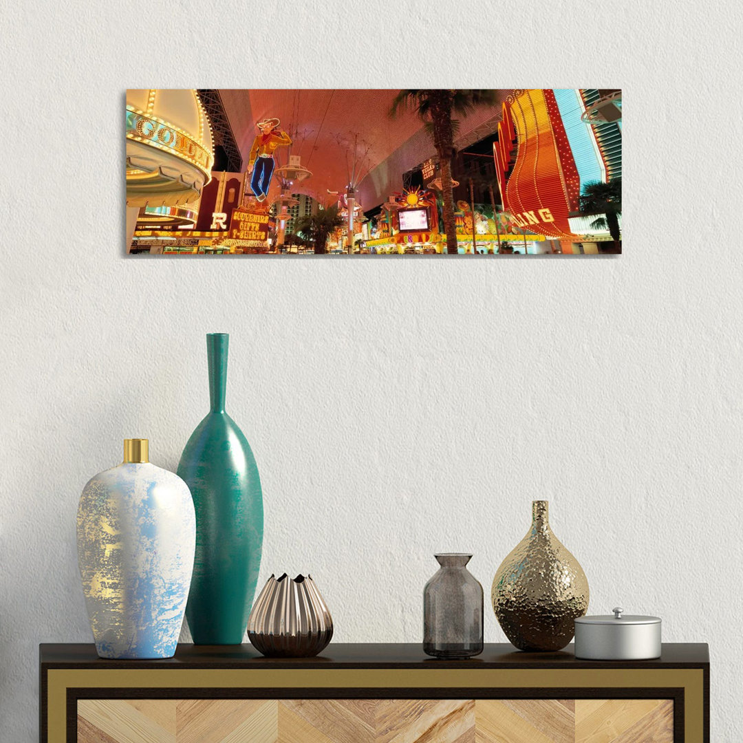 Fremont Street Experience Las Vegas NV USA - Wrapped Canvas Panoramic Print