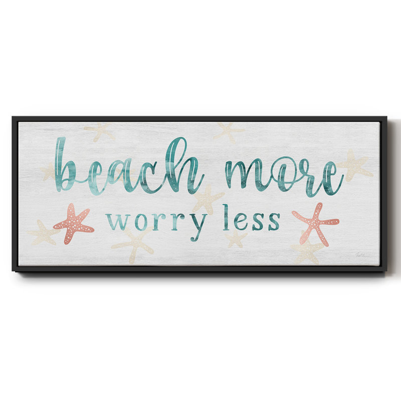 Beach More- Framed Canvas, 20" H x 50" W