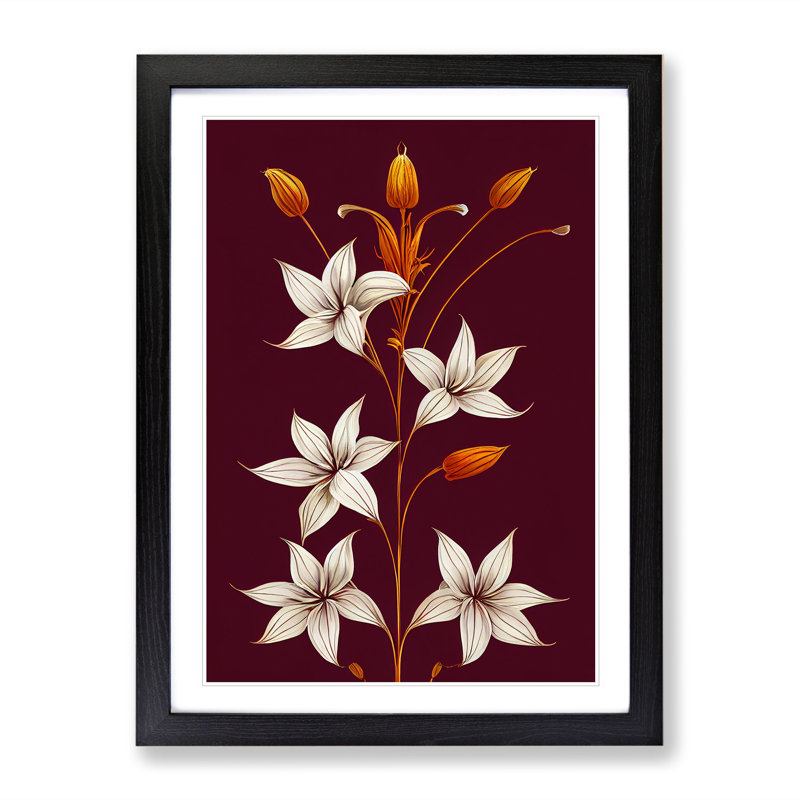 Flawless Flowers - Single Picture Frame Print, Black, 64cm H x 46cm W x 2cm D