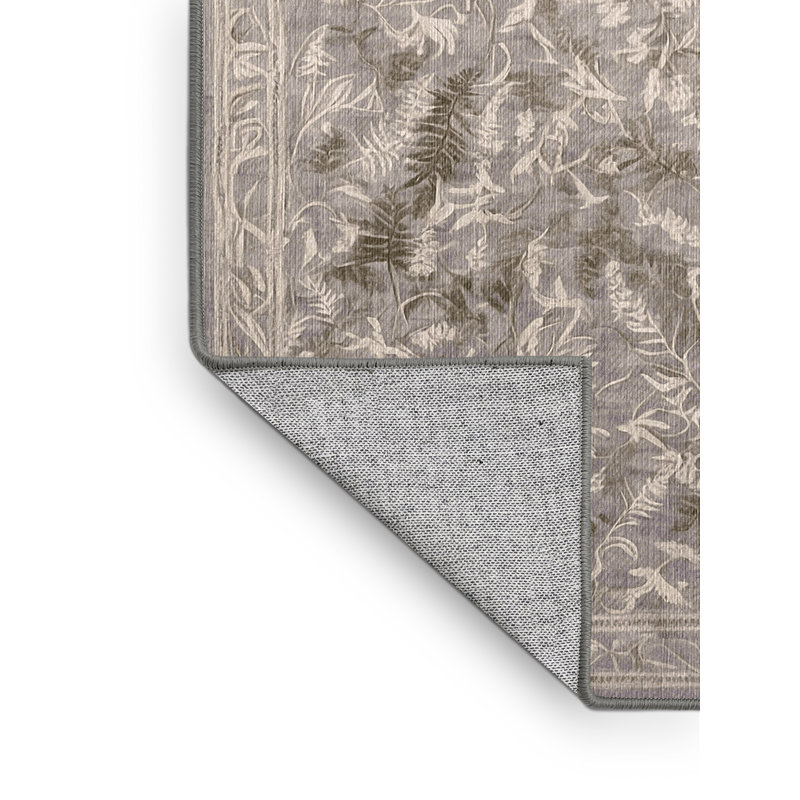 Machine Washable Gray Area Rug, Rectangle 7' x 10'