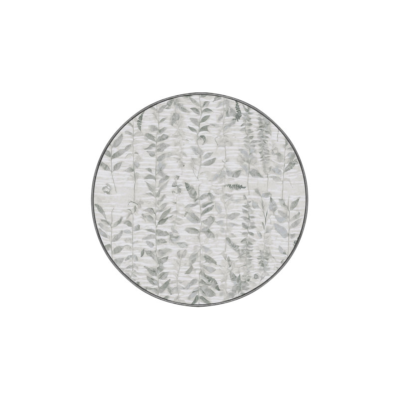 Machine Washable Gray Area Rug, Round 6'