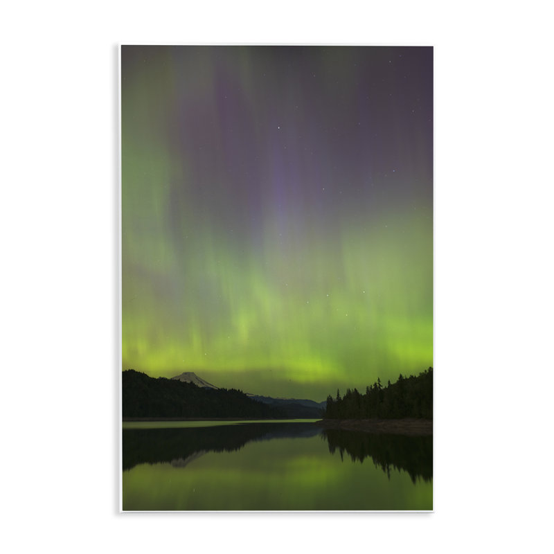 «Green Aurora Landscape», plaque murale par Nancy Crowell, H 19 po x l 13 po