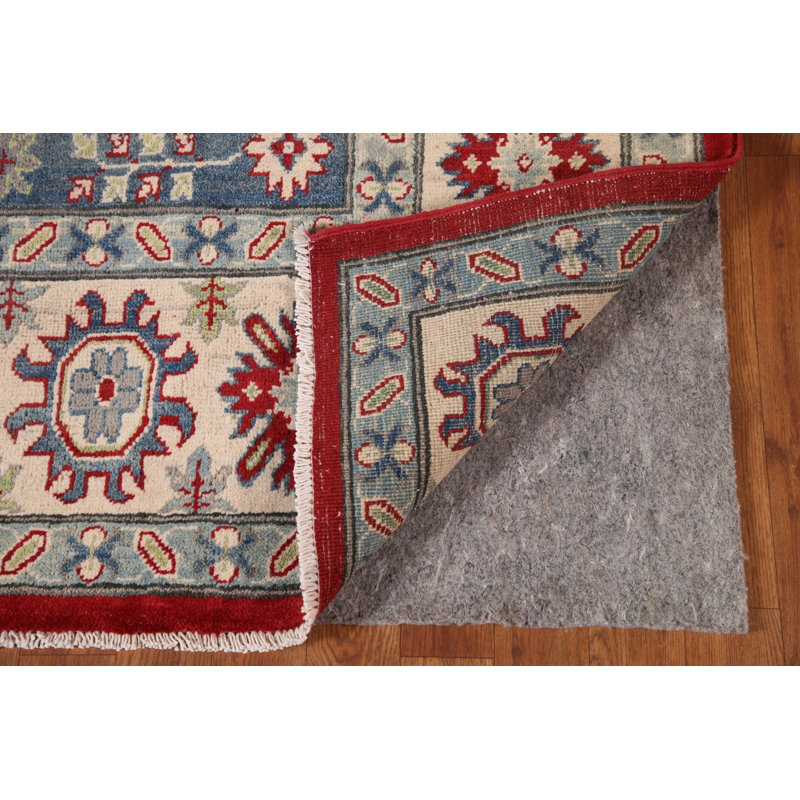 Red Handmade Kazak Living Room Rug 10