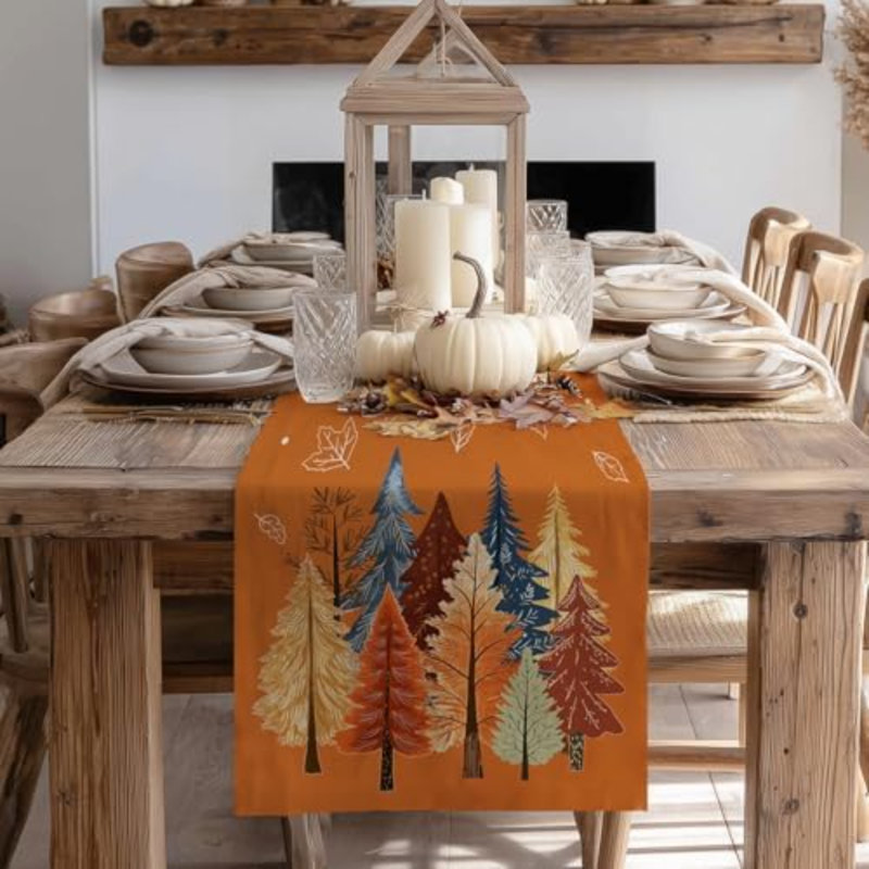 Chemin de table automne feuilles et feuilles d'érable aquarelle d'automne 13 x 108 pouces