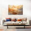Golden Abstract Flow Abstract Contemporary Wall Art Print 1 Piece Wrapped Canvas Wall Art-705898241