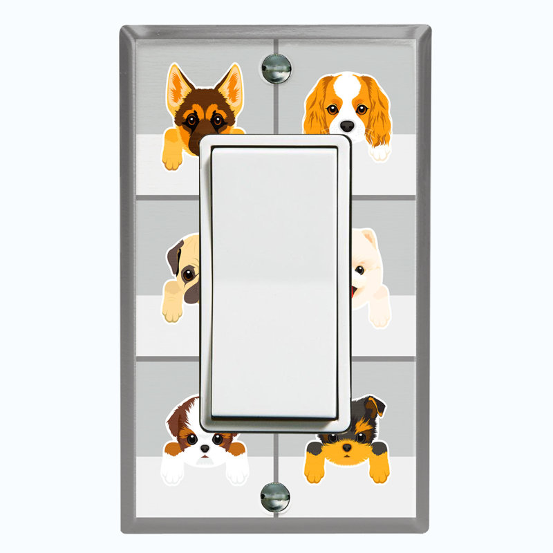 Patterned 1 - Gang Toggle Light Switch Standard Wall Plate