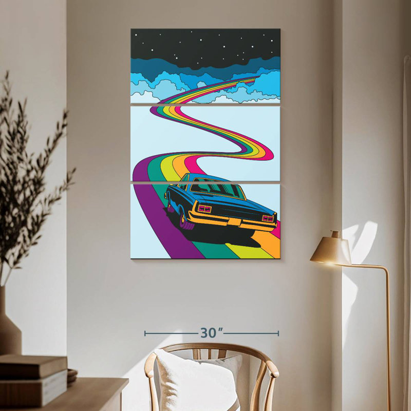 Mehar Rainbow Road Car, 65" H x 42" W